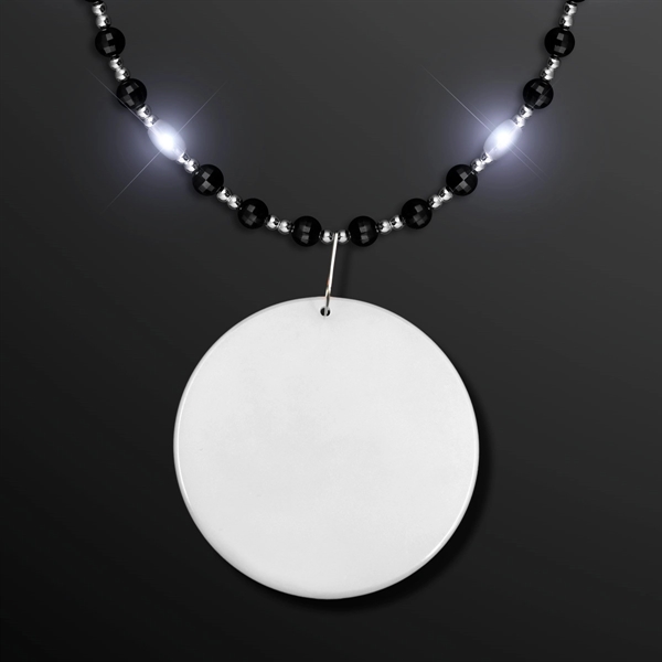 Black Tie Light Beads With Medallion - Black Tie Light Beads With Medallion - Image 1 of 2