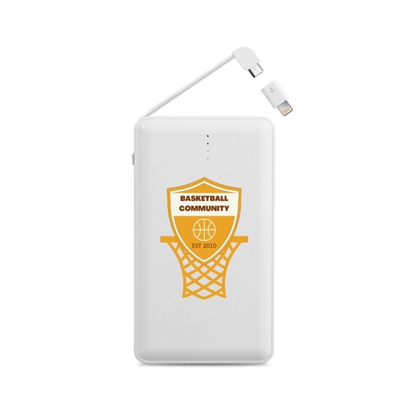 Avondale Power Bank 8000 with Built-in Charging Cable - Avondale Power Bank 8000 with Built-in Charging Cable - Image 0 of 8