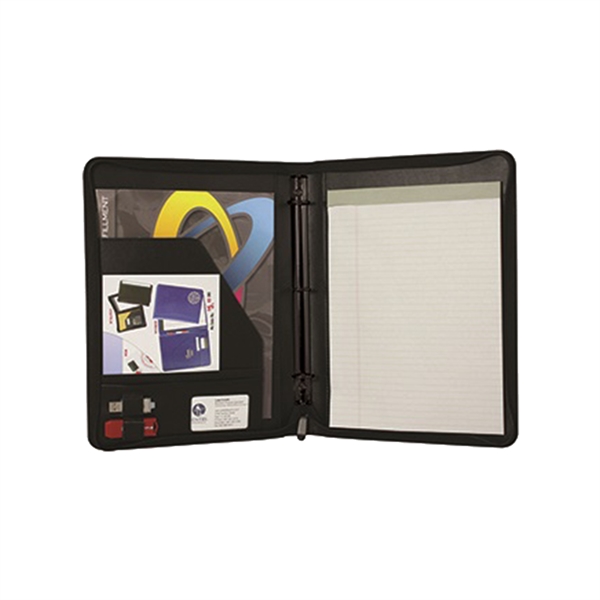 Deluxe Padfolio with 1"-3 Ring Binder & Zipper Closure - Deluxe Padfolio with 1"-3 Ring Binder & Zipper Closure - Image 1 of 5