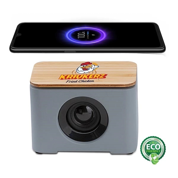 Tulare Eco-Friendly Speaker and Wireless Charger - Tulare Eco-Friendly Speaker and Wireless Charger - Image 0 of 3