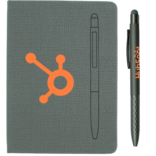 7.5" X 6-5/8" Notebook with Soft Touch Aluminum Pen - 7.5" X 6-5/8" Notebook with Soft Touch Aluminum Pen - Image 2 of 3