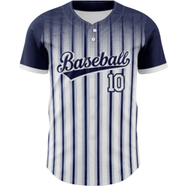 Youth Pin-Stripe Sublimated Elite Button Down BaseballJersey - Youth Pin-Stripe Sublimated Elite Button Down BaseballJersey - Image 2 of 3