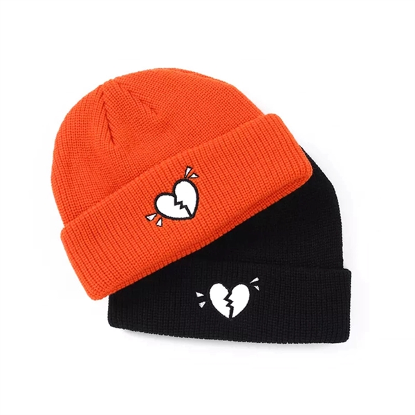 Cuffed Knitted Beanie With Direct Embroidery Logo - Cuffed Knitted Beanie With Direct Embroidery Logo - Image 0 of 1