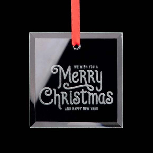 3.25" Clear Round Glass Ornament with Silver String - 3.25" Clear Round Glass Ornament with Silver String - Image 1 of 1