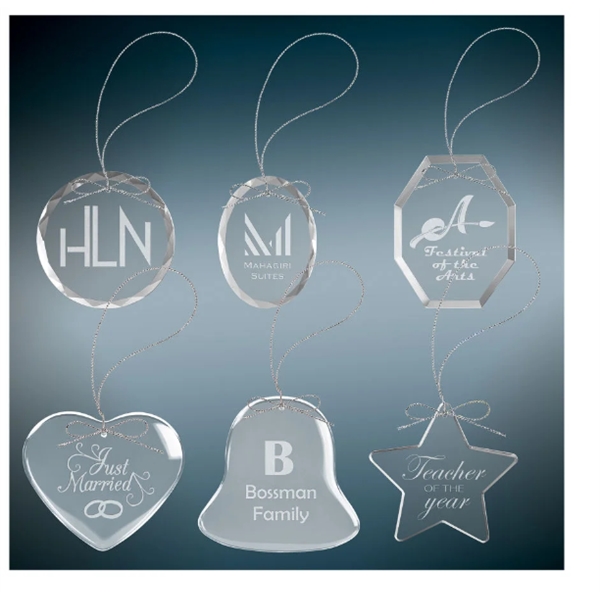 3.25" Clear Round Glass Ornament with Silver String - 3.25" Clear Round Glass Ornament with Silver String - Image 0 of 1