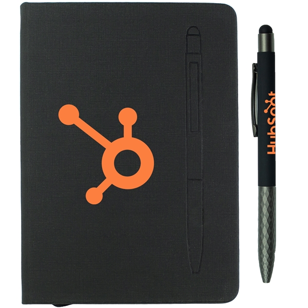 Custom 7.5" X 6-5/8" Notebook with Soft Touch Aluminum Pen