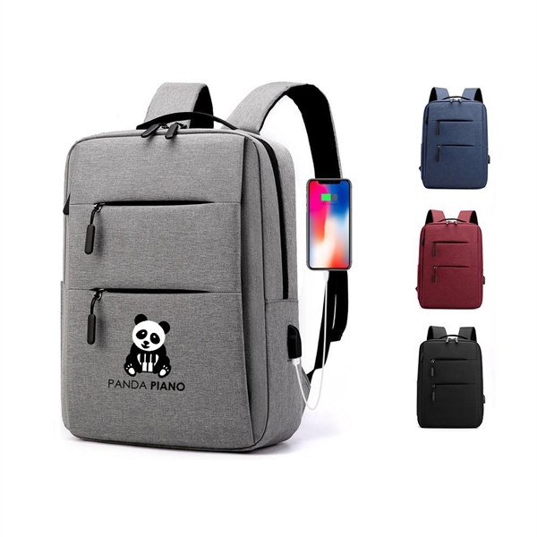 Laptop Backpack With USB Charging Port - Laptop Backpack With USB Charging Port - Image 0 of 4