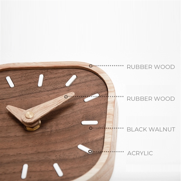 Black Walnut Wood Clock - Black Walnut Wood Clock - Image 2 of 6