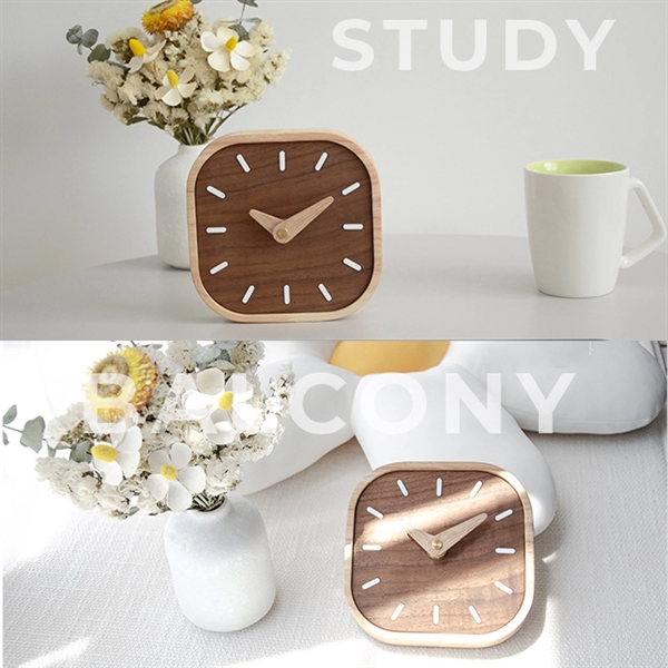 Black Walnut Wood Clock - Black Walnut Wood Clock - Image 4 of 6