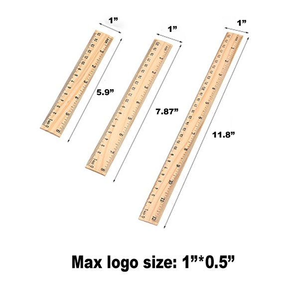 6"/8"/12" Wooden Ruler - 6"/8"/12" Wooden Ruler - Image 1 of 1