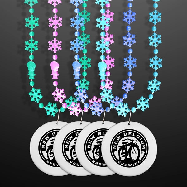 Winter Princess Snowflake Beads with Medallion(NON-Light Up) - Winter Princess Snowflake Beads with Medallion(NON-Light Up) - Image 0 of 2
