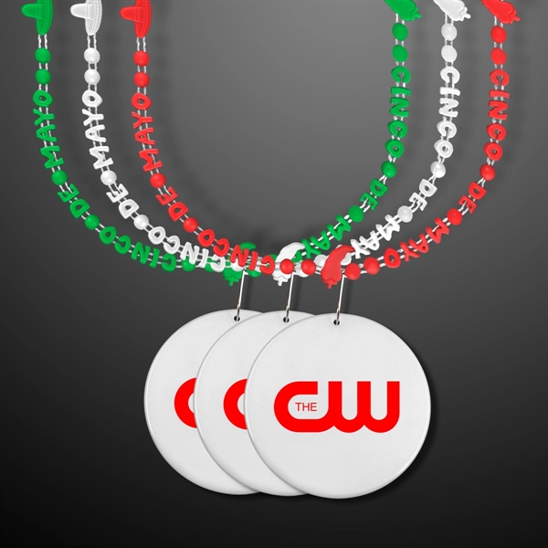 Cinco De Mayo Party Beads with Medallion (Non Light Up) - Cinco De Mayo Party Beads with Medallion (Non Light Up) - Image 0 of 1