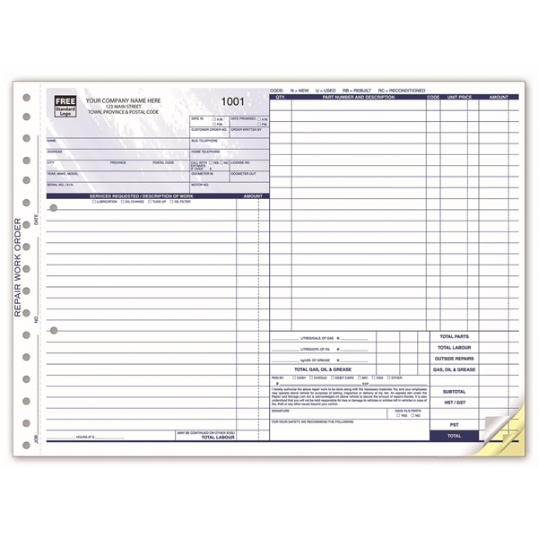 Automotive Repair Work Orders / Invoices - Automotive Repair Work Orders / Invoices - Image 0 of 0