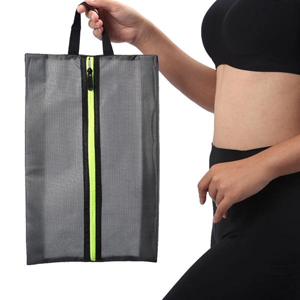 Waterproof Nylon Travel Shoe Bag w/Zipper - Waterproof Nylon Travel Shoe Bag w/Zipper - Image 2 of 3