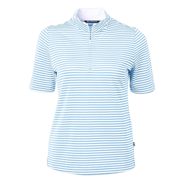 Cutter & Buck Virtue Eco Pique Stripe Recycled Womens Top - Cutter & Buck Virtue Eco Pique Stripe Recycled Womens Top - Image 2 of 11