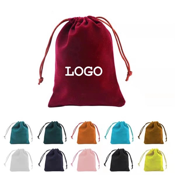 Velvet bag with drawstring - Velvet bag with drawstring - Image 3 of 3