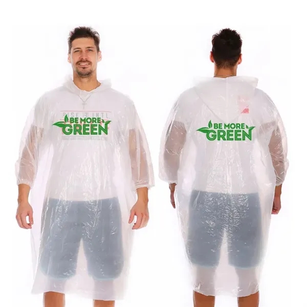 Hooded Disposable Rain Poncho - Hooded Disposable Rain Poncho - Image 0 of 1