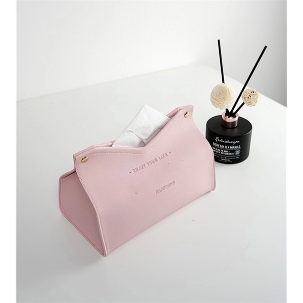 Triangle Tissue Leather Box Holder - Triangle Tissue Leather Box Holder - Image 2 of 2