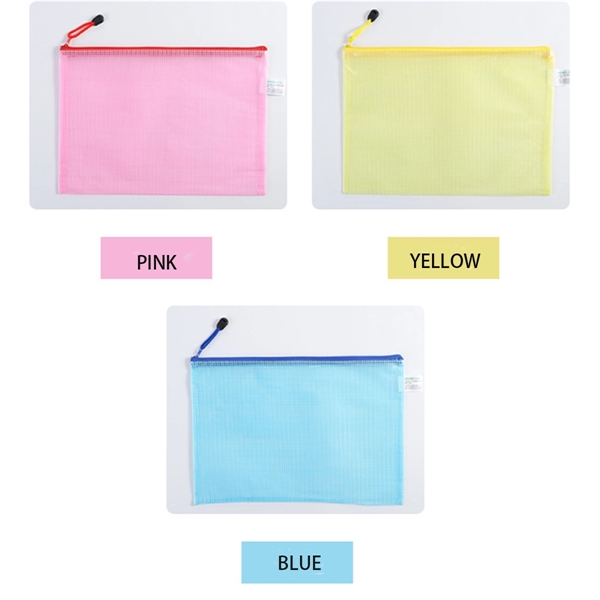 A4 Transparent Mesh File Zipper Pocket - A4 Transparent Mesh File Zipper Pocket - Image 1 of 4