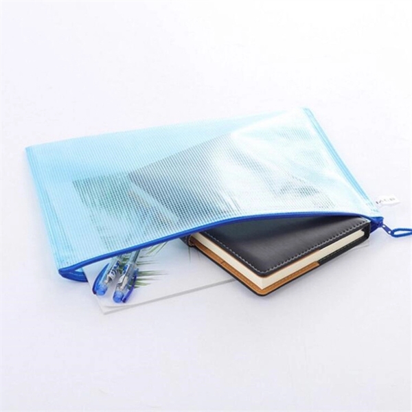 A4 Transparent Mesh File Zipper Pocket - A4 Transparent Mesh File Zipper Pocket - Image 2 of 4