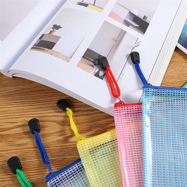 A4 Transparent Mesh File Zipper Pocket - A4 Transparent Mesh File Zipper Pocket - Image 3 of 4
