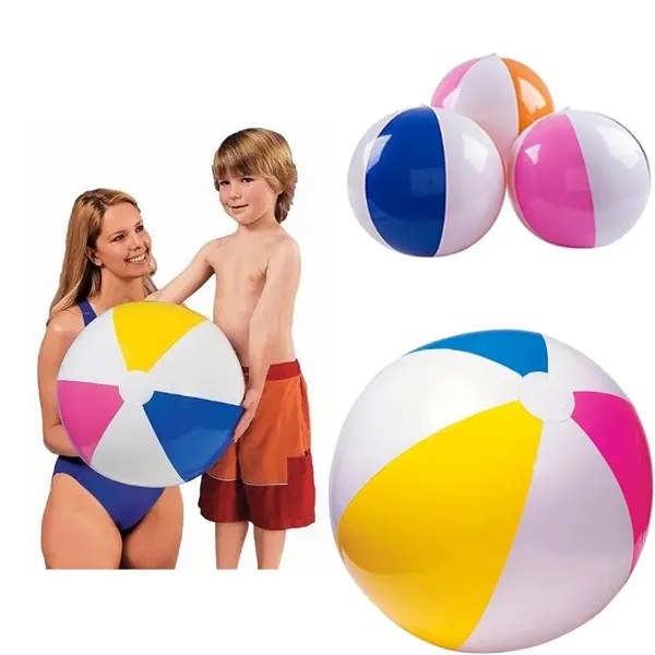 Inflatable Glossy Panel Colorful Beach Ball - Inflatable Glossy Panel Colorful Beach Ball - Image 1 of 1