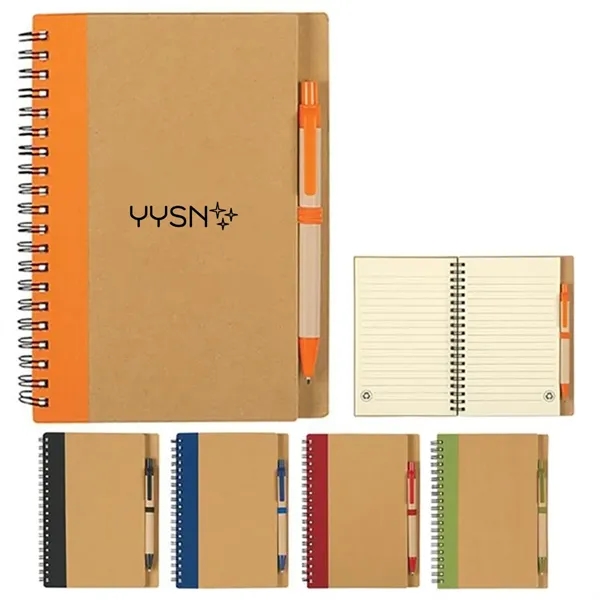 Eco-Inspired Spiral Notebook & Pen - Eco-Inspired Spiral Notebook & Pen - Image 0 of 2