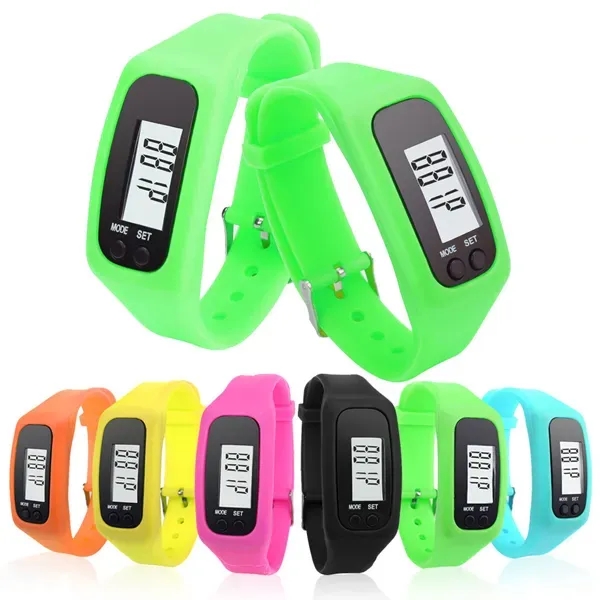 Silicone Watch Digital Pedometer - Silicone Watch Digital Pedometer - Image 0 of 1