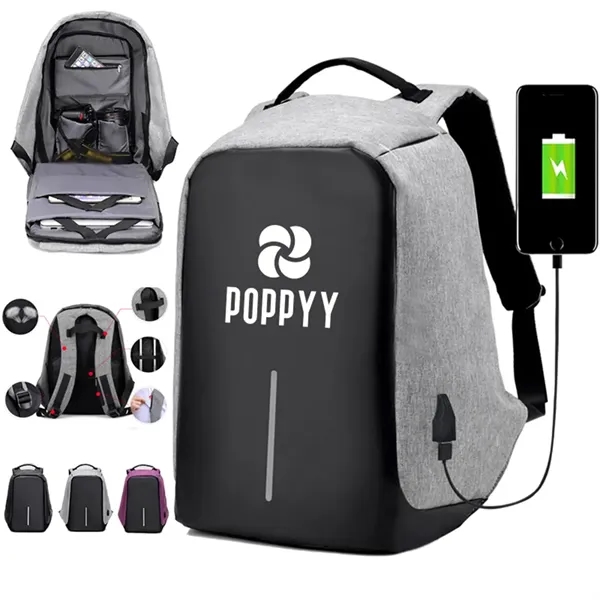 Laptop Backpack with USB Charging Port Computer Bag - Laptop Backpack with USB Charging Port Computer Bag - Image 0 of 1