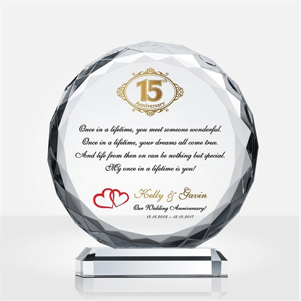 Octagon Diamond Shape Glass Crystal Award - Octagon Diamond Shape Glass Crystal Award - Image 2 of 3