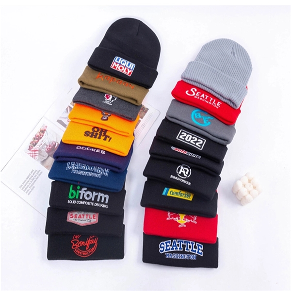 Cuffed Knitted Beanie With Embroidery Logo - Cuffed Knitted Beanie With Embroidery Logo - Image 0 of 0