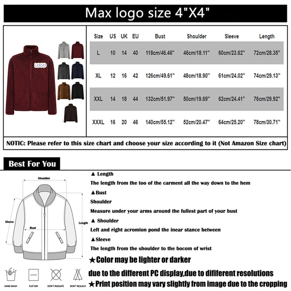 Men's Full Zip Winter Polar Fleece Fuzzy Jacket - Men's Full Zip Winter Polar Fleece Fuzzy Jacket - Image 5 of 8