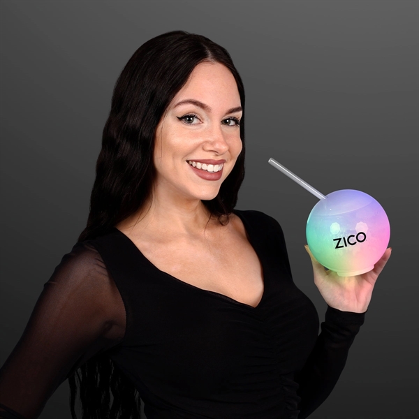 Glow Ball Light Up Tumbler with Straw, Deluxe Base - Glow Ball Light Up Tumbler with Straw, Deluxe Base - Image 2 of 2