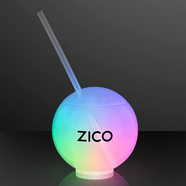 Glow Ball Light Up Tumbler with Straw, Deluxe Base - Glow Ball Light Up Tumbler with Straw, Deluxe Base - Image 0 of 2