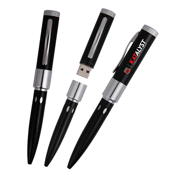 Matteson Office Mate Black USB Screw On Pen - Matteson Office Mate Black USB Screw On Pen - Image 0 of 3