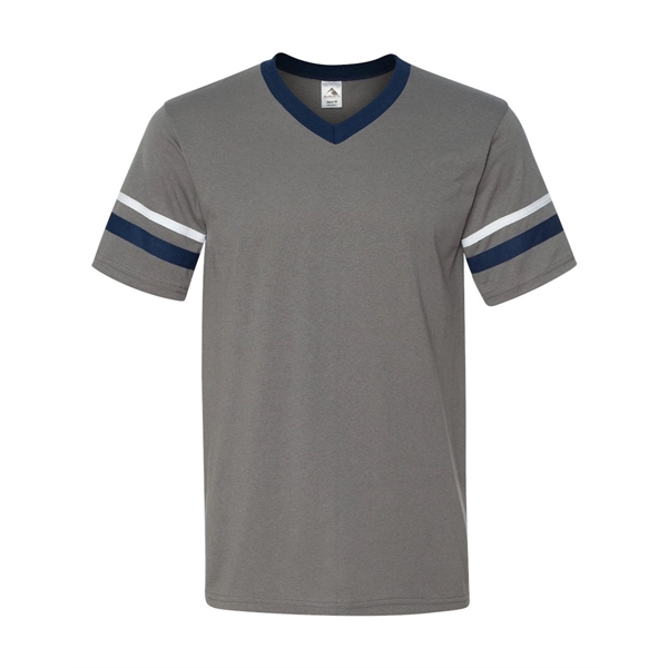 Augusta Sportswear V-Neck Jersey with Striped Sleeves - Augusta Sportswear V-Neck Jersey with Striped Sleeves - Image 10 of 74