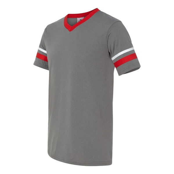 Augusta Sportswear V-Neck Jersey with Striped Sleeves - Augusta Sportswear V-Neck Jersey with Striped Sleeves - Image 14 of 74