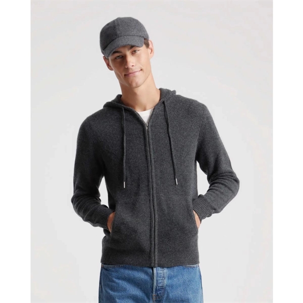 Men's Mongolian Cashmere Full-Zip Hoodie - Men's Mongolian Cashmere Full-Zip Hoodie - Image 4 of 5