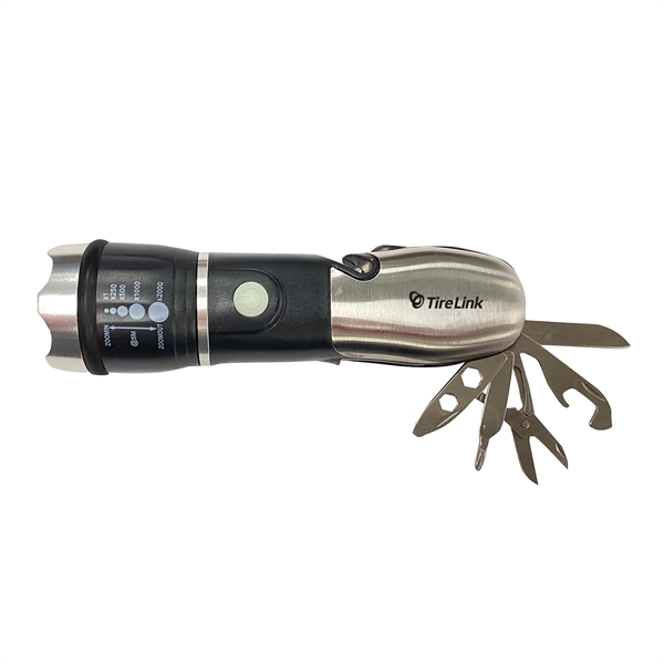 4 LED Flashlight Multi-Tool w/ Safety Hammer - 4 LED Flashlight Multi-Tool w/ Safety Hammer - Image 0 of 6