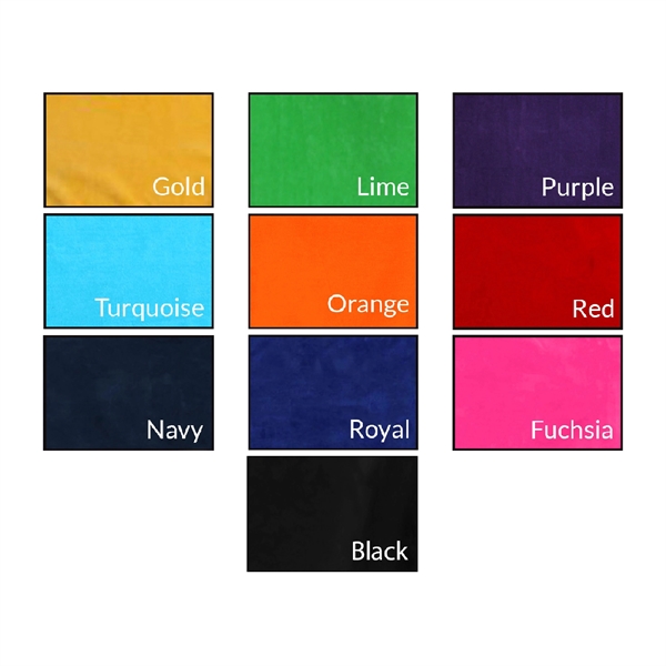Premium Velour, 30 x 60, Classic, Color Beach Towel - Premium Velour, 30 x 60, Classic, Color Beach Towel - Image 12 of 13
