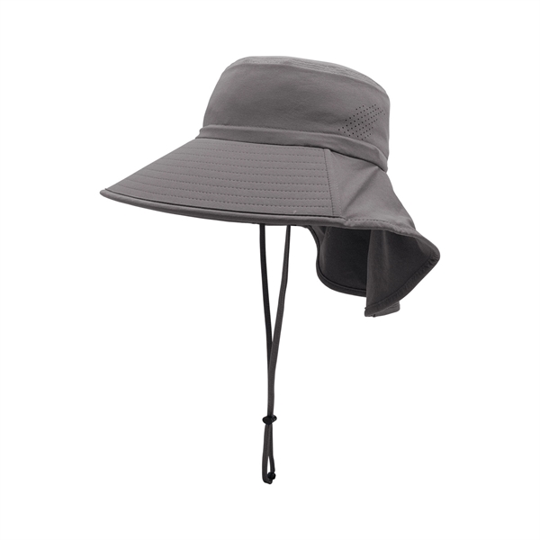 Wide Brim Sun Hat w/Neck Flap - Wide Brim Sun Hat w/Neck Flap - Image 3 of 3