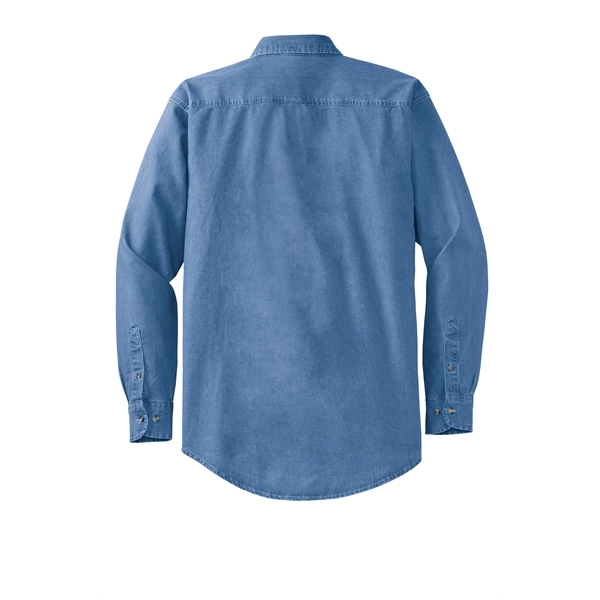 Port Authority Tall Long Sleeve Denim Shirt. - Port Authority Tall Long Sleeve Denim Shirt. - Image 4 of 4