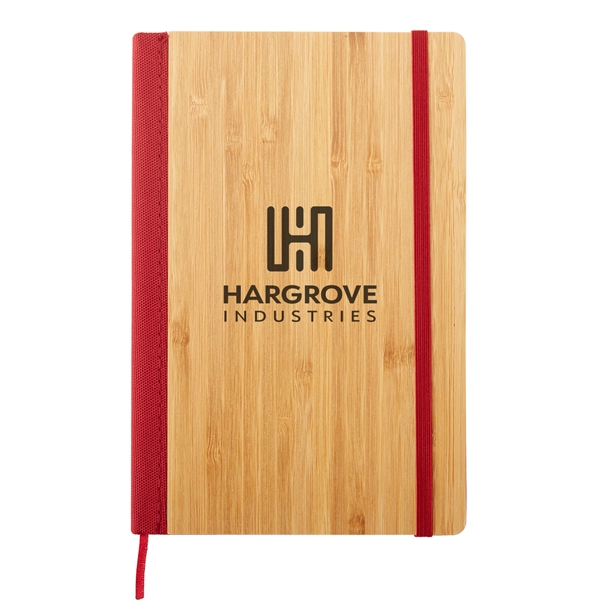 6" x 8" Bamboo Journal With RPET Back - 6" x 8" Bamboo Journal With RPET Back - Image 4 of 5