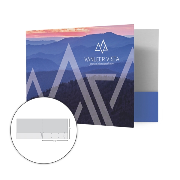 2 Pocket Horizontal Folder with Business Card Slits - 2 Pocket Horizontal Folder with Business Card Slits - Image 0 of 1