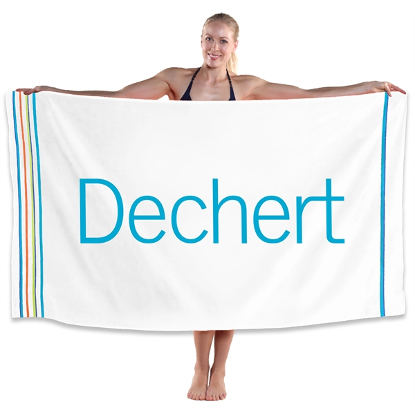 40 x 70, 24 lb., Velour, Siesta Stripe Beach Towel - 40 x 70, 24 lb., Velour, Siesta Stripe Beach Towel - Image 6 of 8