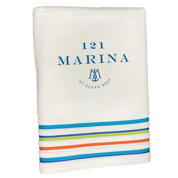 40 x 70, 24 lb., Velour, Siesta Stripe Beach Towel - 40 x 70, 24 lb., Velour, Siesta Stripe Beach Towel - Image 7 of 8