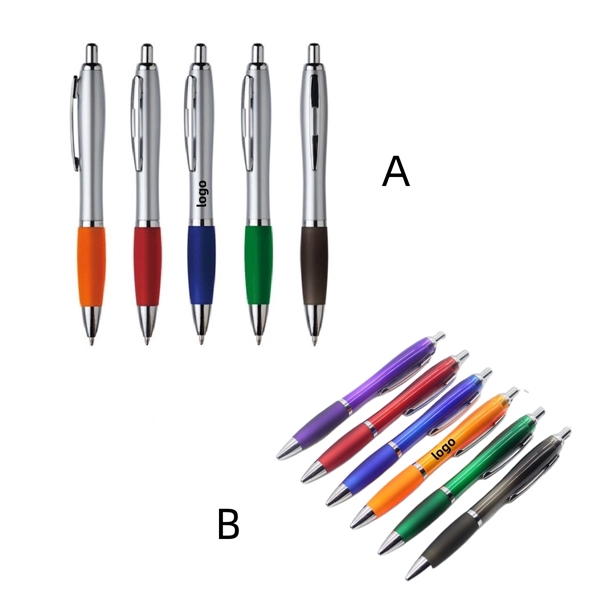 Retractable Medium Point 1mm Ballpoint Pen With Metal Clip - Retractable Medium Point 1mm Ballpoint Pen With Metal Clip - Image 0 of 4