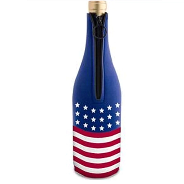 12 Oz. Neoprene Bottle Cooler W/ Binding - 12 Oz. Neoprene Bottle Cooler W/ Binding - Image 1 of 1
