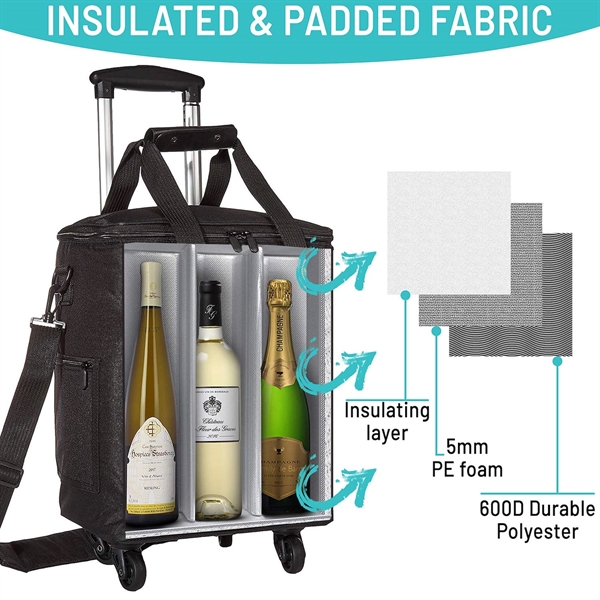 Wine Bags For Travel - 6 Bottle Carrier - Wine Bags For Travel - 6 Bottle Carrier - Image 1 of 2
