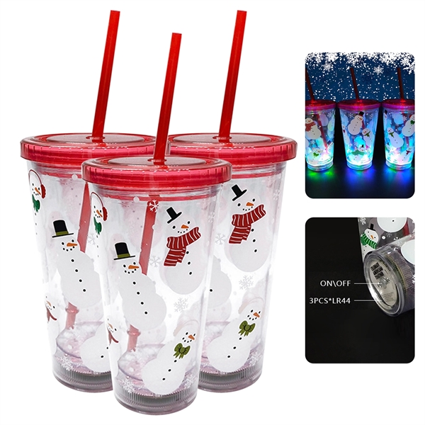 Led Light Up Travel Mug Tumbler With Straw - Led Light Up Travel Mug Tumbler With Straw - Image 0 of 0